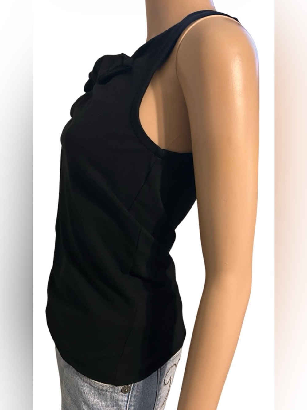 Kate Spade Black Sleeveless Bow tie Tank Top Women S Casual Luxury Preppy Chic - Picture 3 of 8